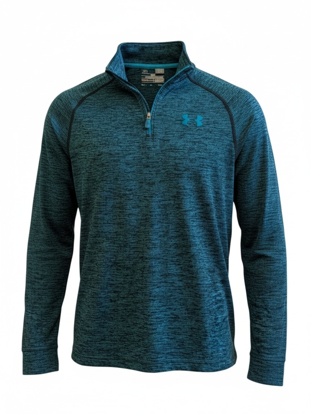Under Armour Boys Large YLG Teal Quarter Zip HeatGear Pullover Running Training